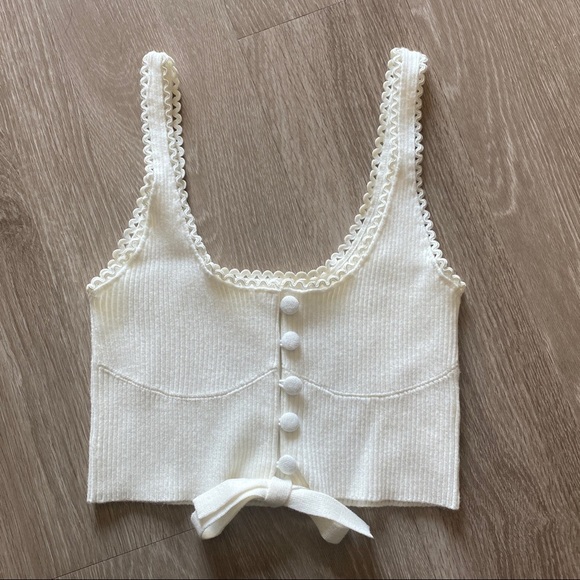 For Love And Lemons Tops - For love & lemons white knit tank